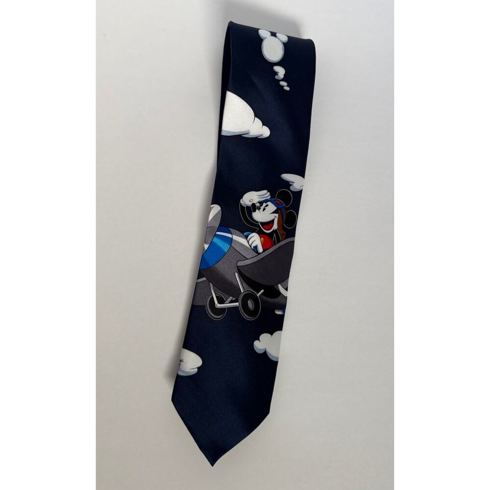 MICKEY UNLIMITED BLUE/RED/WHITE AIRPLANE MOTIF TIE - NECK TIES - 100% SILK